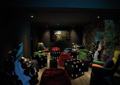 Media room at Foxhill Manor